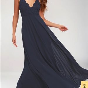 Lulus navy lace maxi dress